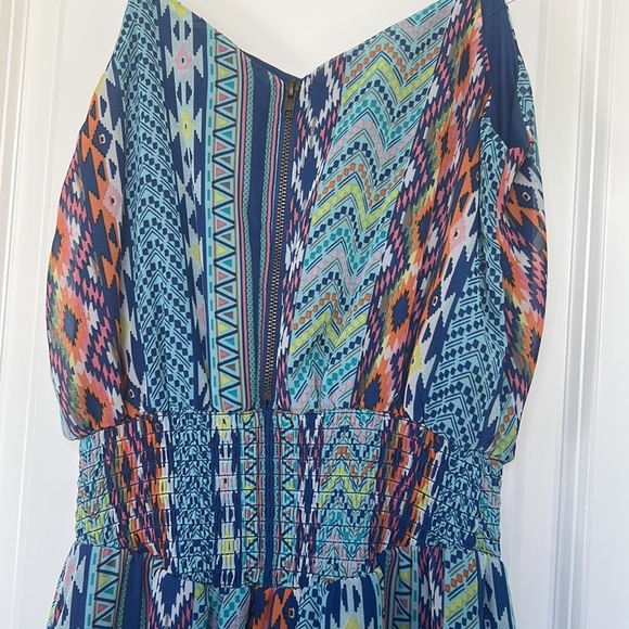 Blue Aztec Print Maxi Dress - Picture 3 of 4